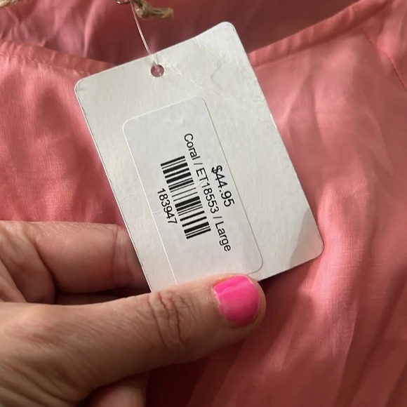 NWT Coral Size Large Bat Wing Silky Rayon / Polyester Women”s Blouse - Picture 8 of 9